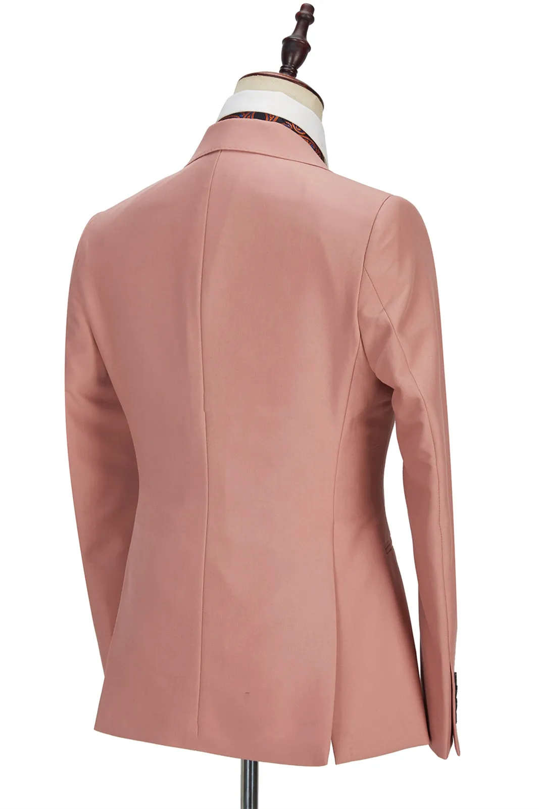 3 Piece Coral Pink Two Buttons Peak Lapel Gorgeous Men's Suit