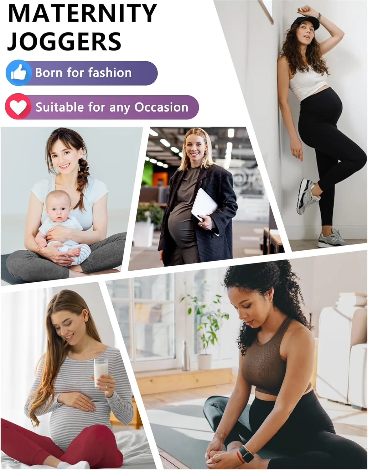 4 Pack Women's Maternity Leggings Over The Belly High Waisted Yoga Workout Pregnancy Pants Activewear for Women
