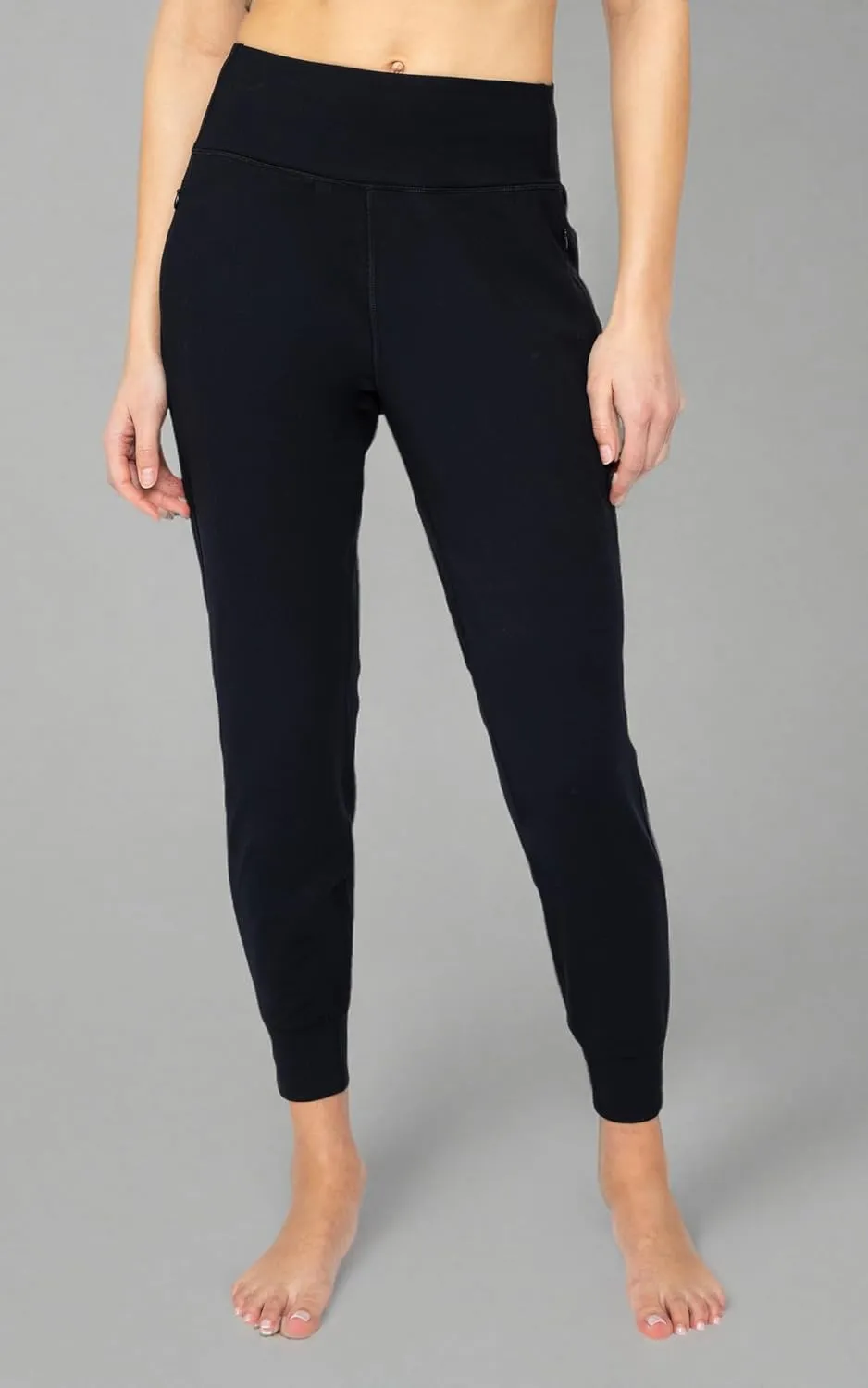 90 Degree By Reflex Womens Jogger Pants Athletic High Waisted Running Sweatpants Workout Jogger with Zippered Pockets