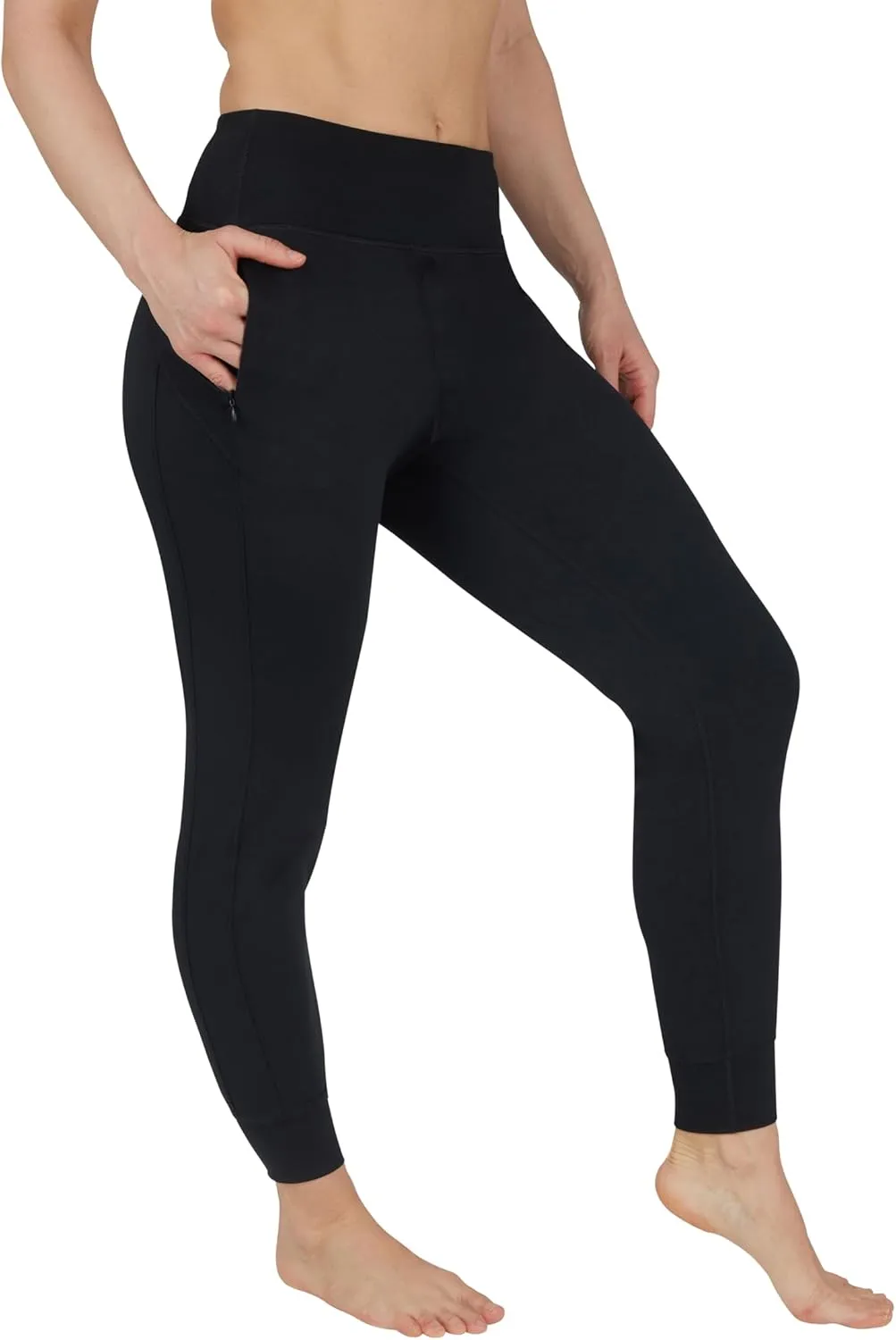 90 Degree By Reflex Womens Jogger Pants Athletic High Waisted Running Sweatpants Workout Jogger with Zippered Pockets