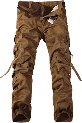 Alalaso Mens Cargo Pants Lightweight Ripstop Regular Fit Trousers Tactical Hiking Work Bottom Pant with Multi Pockets
