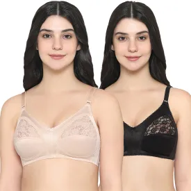 Audrey Non Padded Non Wired Full Cup Plus Size Pack of 2 Full Support Bra