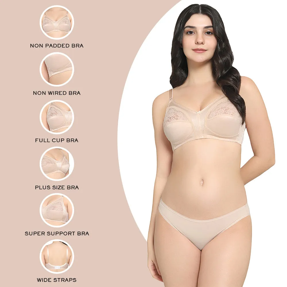 Audrey Non Padded Non Wired Full Cup Plus Size Pack of 2 Full Support Bra
