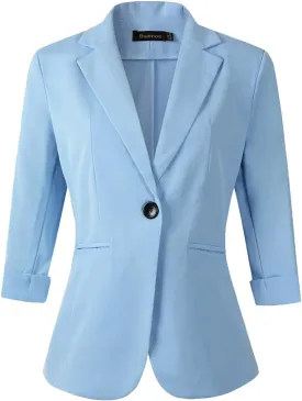 Beninos Womens 3/4 Sleeve Lightweight Office Work Suit Jacket Blazer