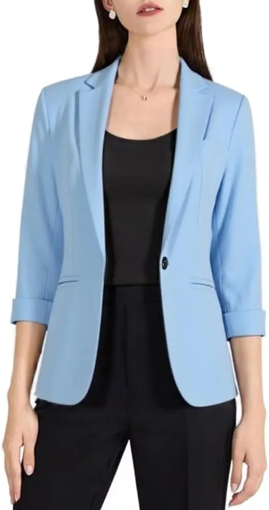 Beninos Womens 3/4 Sleeve Lightweight Office Work Suit Jacket Blazer