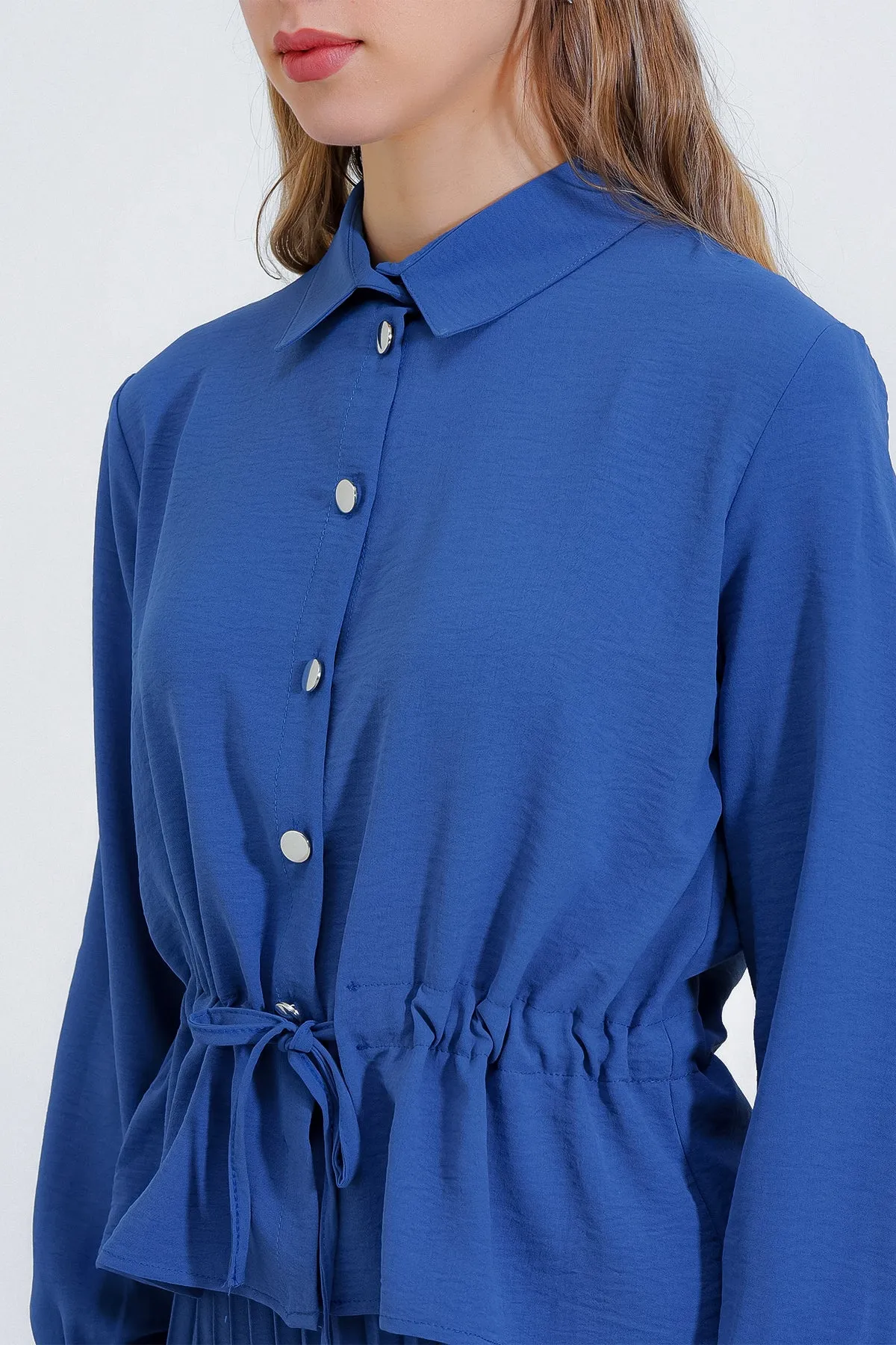 BGD Women Pleated Skirt Two-Piece Set - Indigo - Avondale