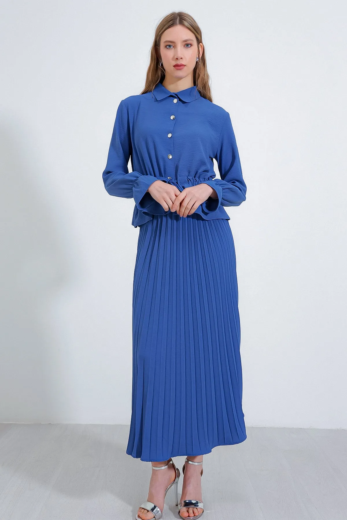 BGD Women Pleated Skirt Two-Piece Set - Indigo - Avondale