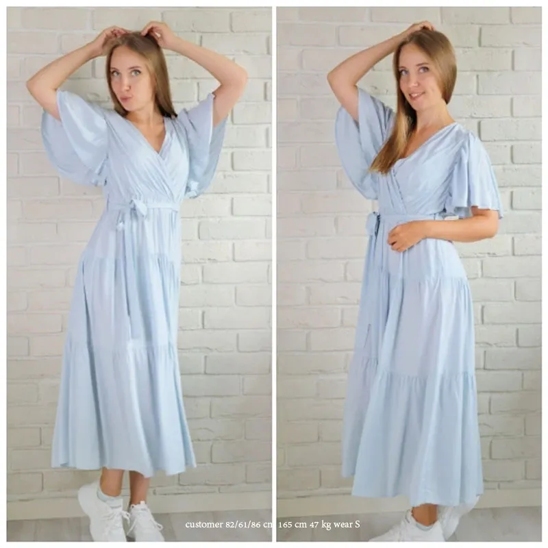 Boho Maxi Dress, Sundress, Kiara in Pine Green