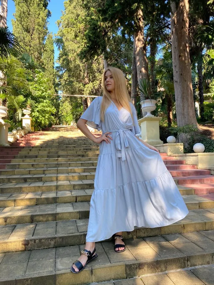 Boho Maxi Dress, Sundress, Kiara in Pine Green