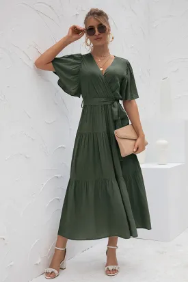 Boho Maxi Dress, Sundress, Kiara in Pine Green