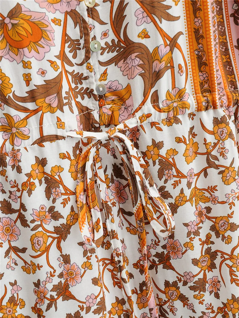 Boho Maxi Dress, Sundress, White Peanut Butter