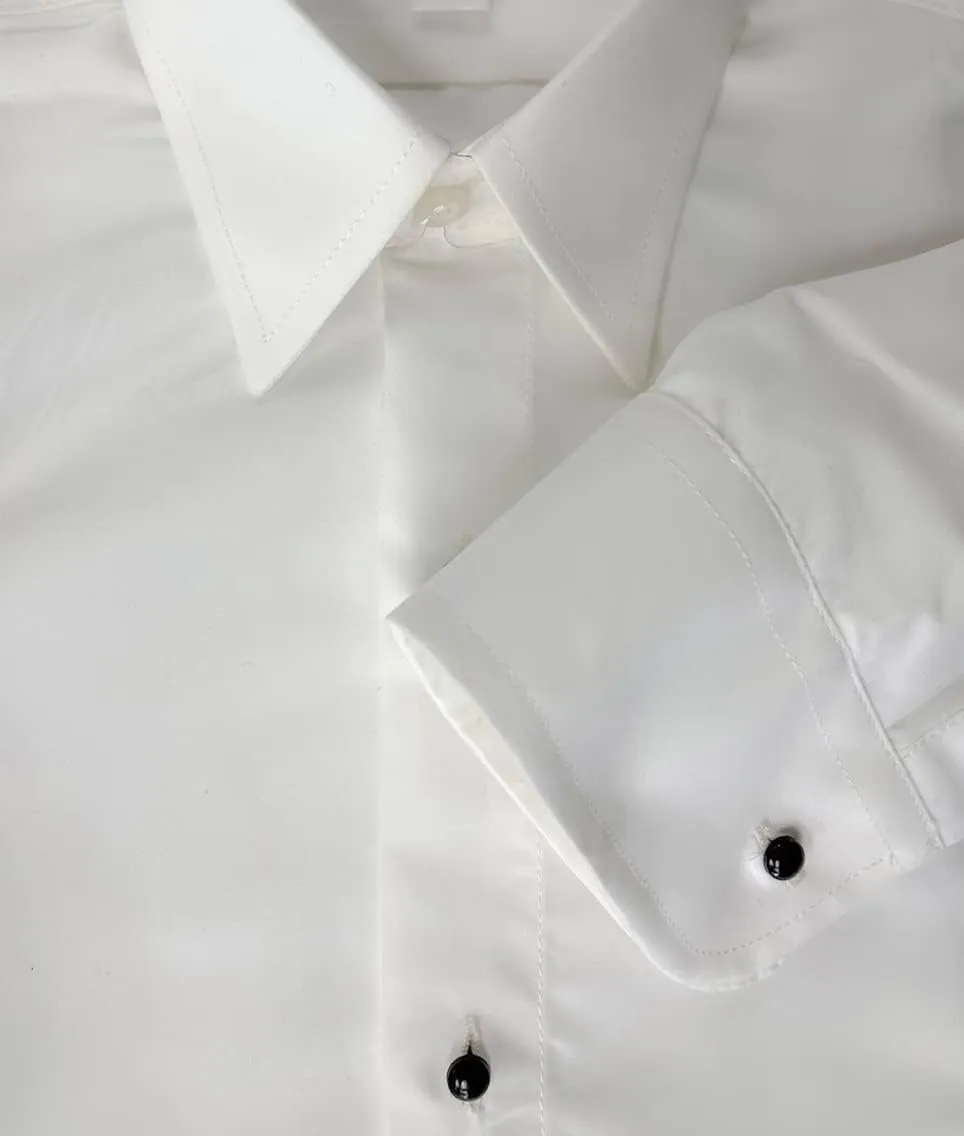 Boys Microfiber Tuxedo Dress Shirt Laydown Collar, Non Pleat