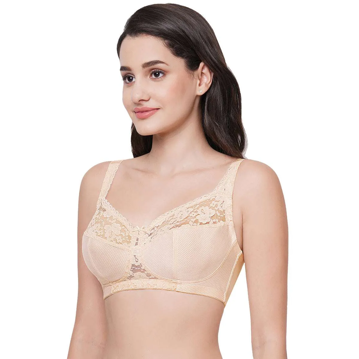 Charming Illusion Non-Padded Non-Wired Full Coverage Minimizer Plus Size Bra - Beige