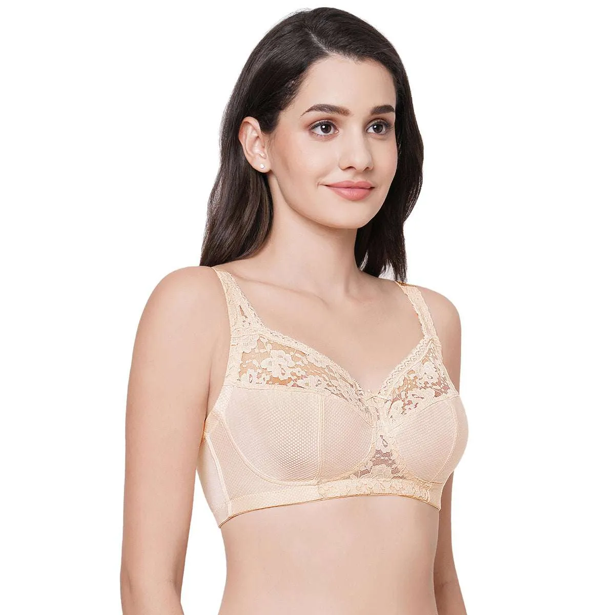 Charming Illusion Non-Padded Non-Wired Full Coverage Minimizer Plus Size Bra - Beige