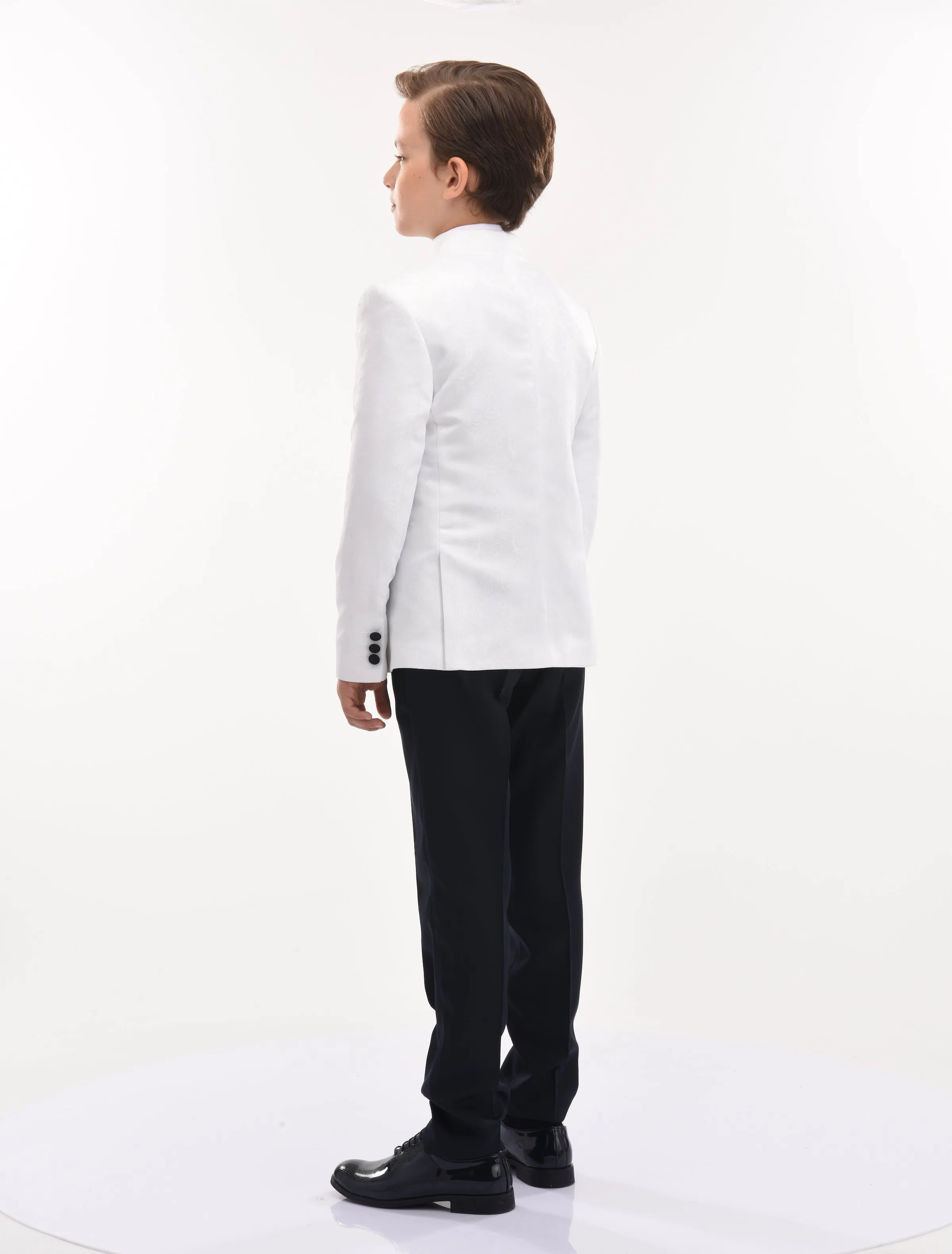 Cream 5pc Floral Embroidered Tuxedo