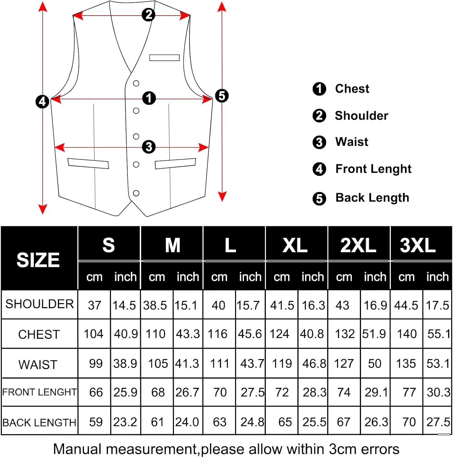 DiBanGu Men's Formal Suit Vest Solid Business Vest Slim Fit V-Neck Dress Waistcoat for Suit or Tuxedo Wedding Party