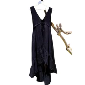 Drawstring Drama Maxi Dress - Black