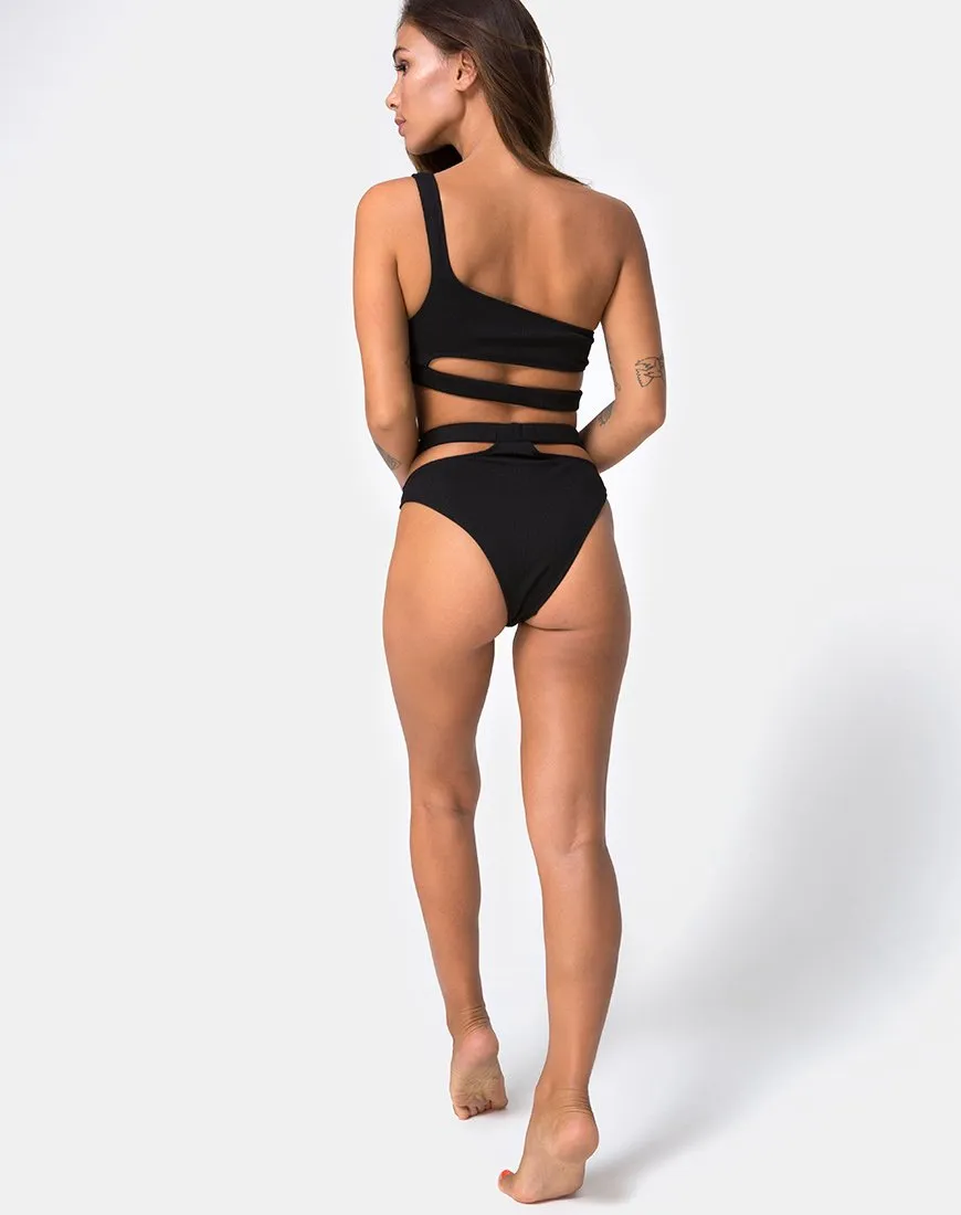 Drelins Bikini Top in Black Rib