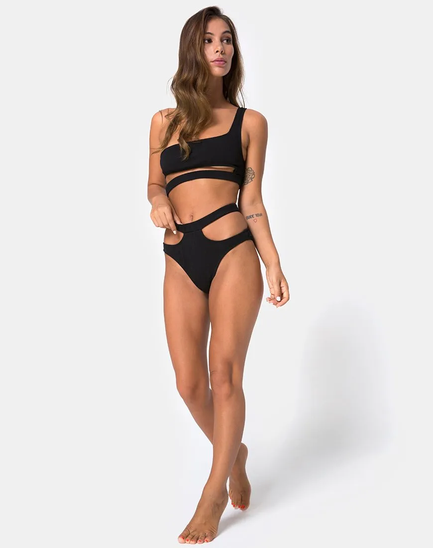 Drelins Bikini Top in Black Rib