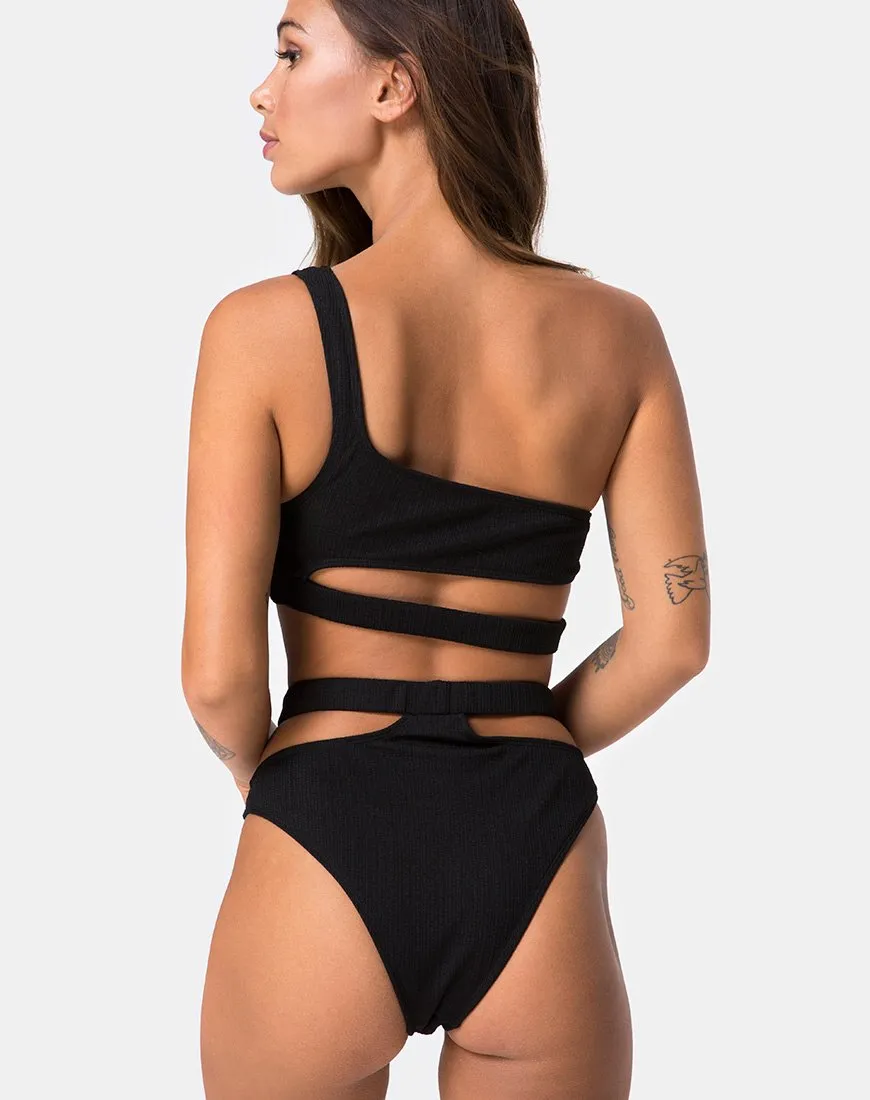 Drelins Bikini Top in Black Rib