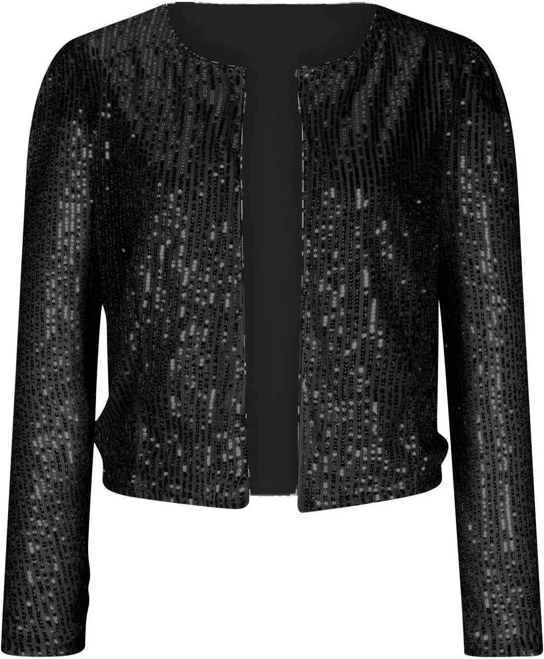 Fashion Sequin Jacket Women's Casual Party Elegant Sparkle Long Sleeve Jackets Glitter Front Zip Blazer Bomber Jacket