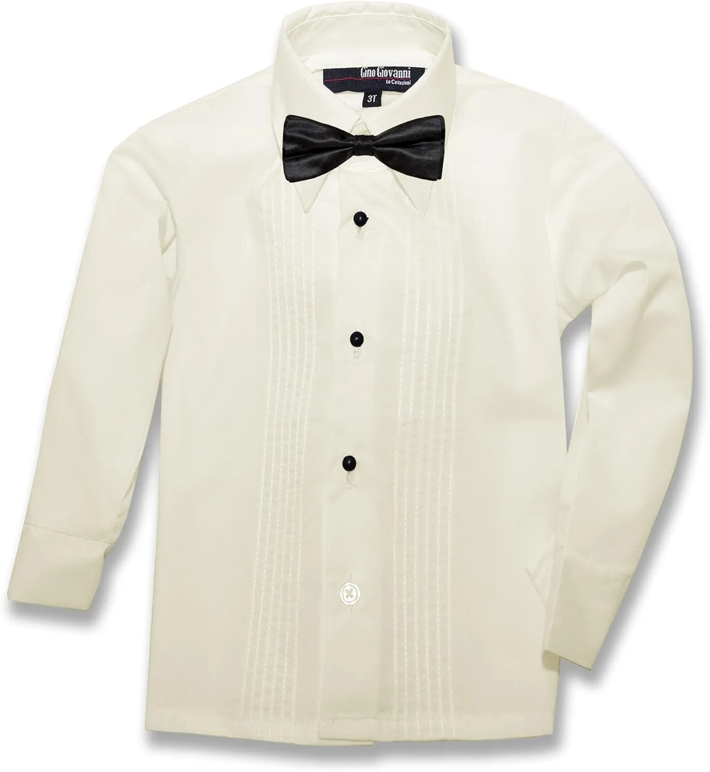Gino Giovanni Boys Formal Tuxedo Shirt with Bow Tie