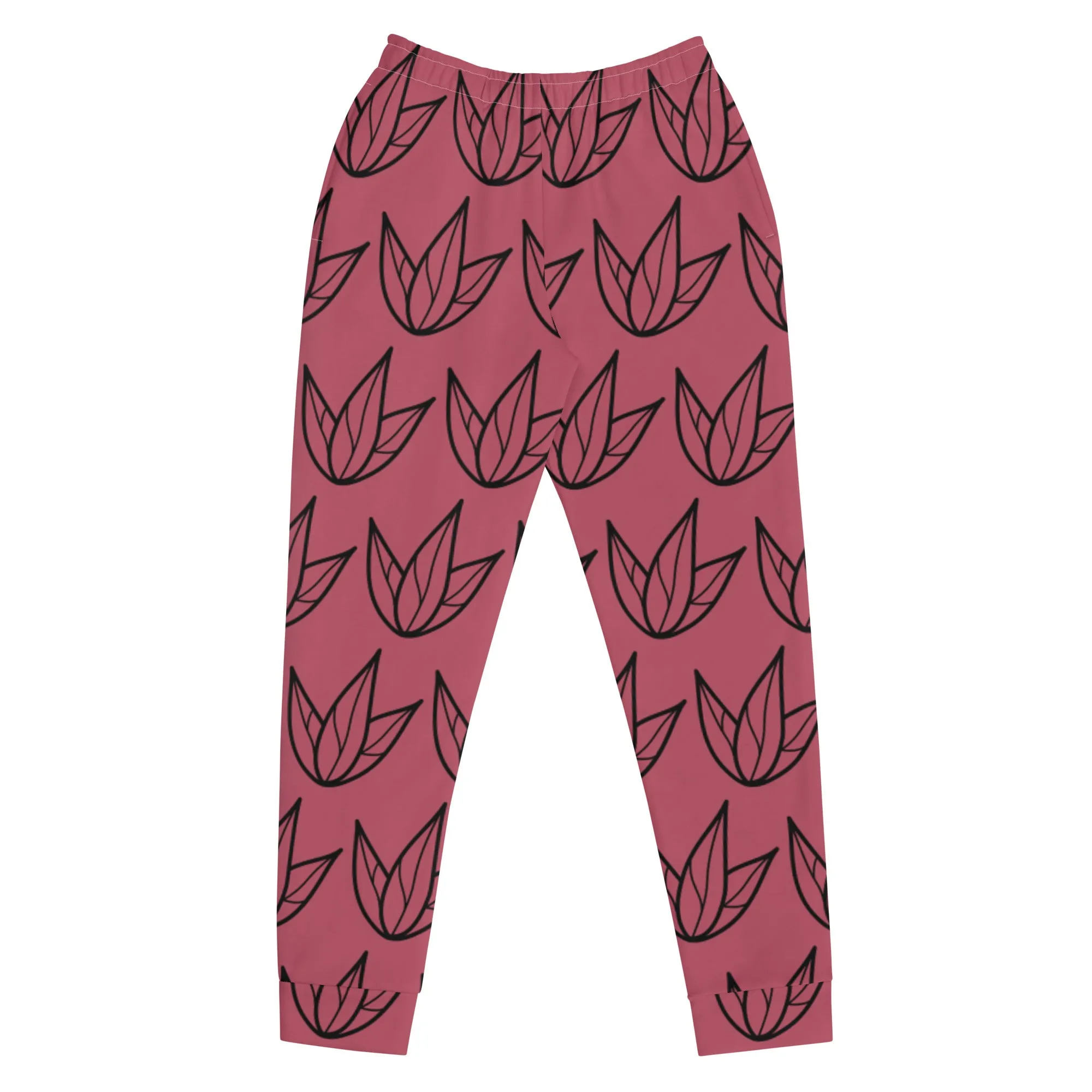 Joggers Dark Pink with Leaves