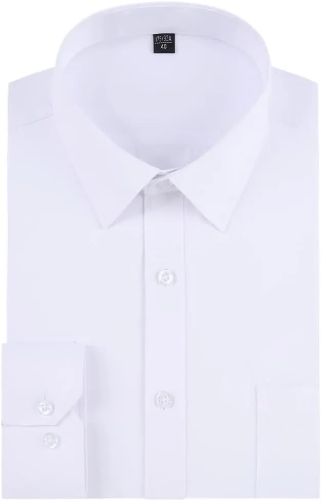 Long Sleeve Dress Shirts for Men - Regular-Fit Casual Button-Down Shirt with Pockets