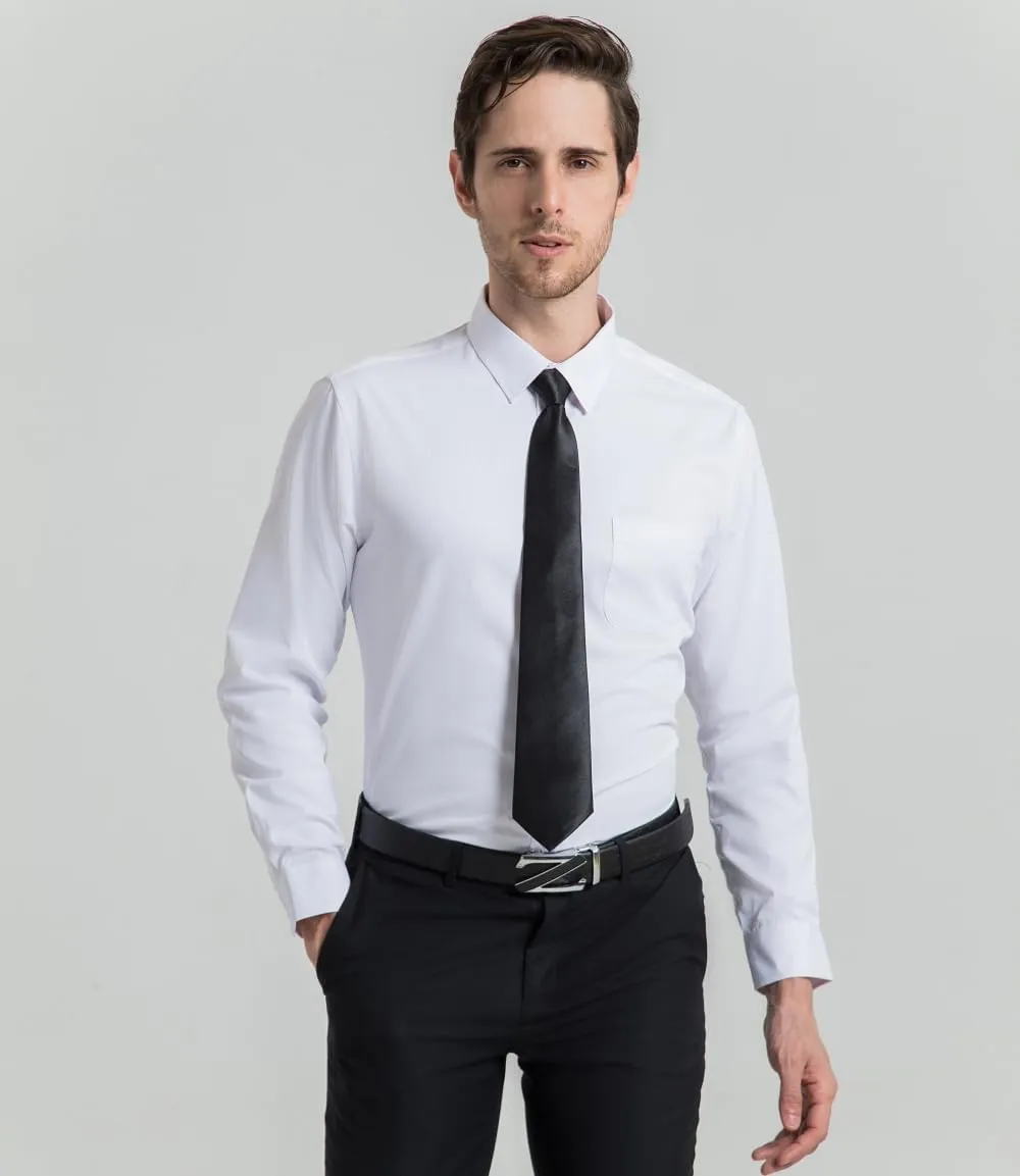 Long Sleeve Dress Shirts for Men - Regular-Fit Casual Button-Down Shirt with Pockets
