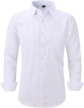 Long Sleeve Dress Shirts for Men - Regular-Fit Casual Button-Down Shirt with Pockets