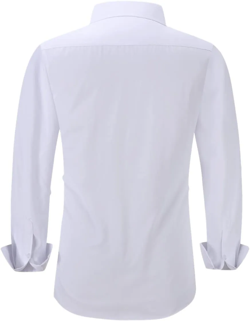 Long Sleeve Dress Shirts for Men - Regular-Fit Casual Button-Down Shirt with Pockets