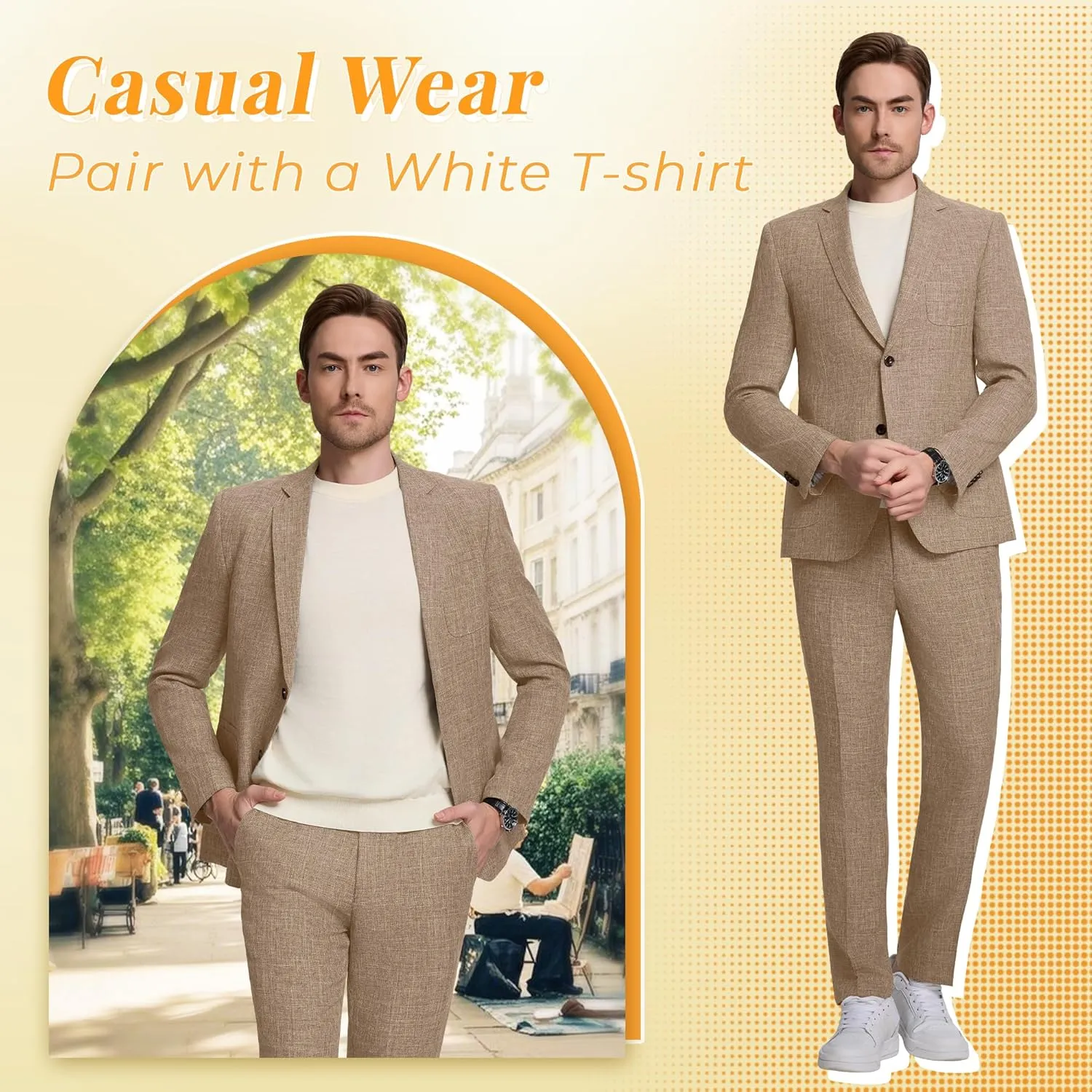 Men Suits Lightweight 3 Piece Slim Fit 2 Button Blazer Vest Pants Suit Sets Casual Men Wedding Suits Prom Tuxedo