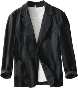 Men's Blazer Casual Sport Coats Linen Suit Jackets Business Lightweight Daily Suits