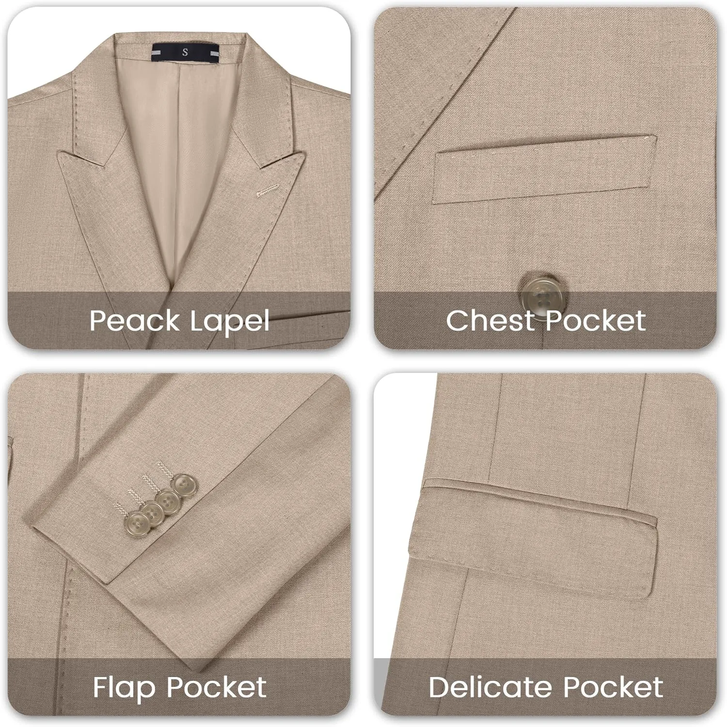 Mens Double Breasted Suit Slim Fit 3 Piece Suit Peak Lapel Solid Blazer Jacket Vest Pant Tuxedo Set for Wedding Business