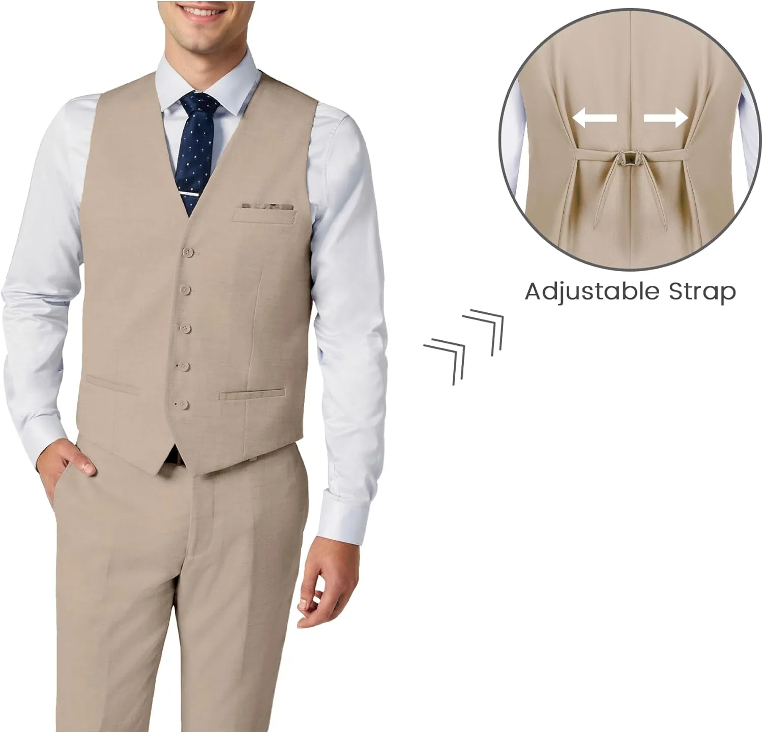 Mens Double Breasted Suit Slim Fit 3 Piece Suit Peak Lapel Solid Blazer Jacket Vest Pant Tuxedo Set for Wedding Business