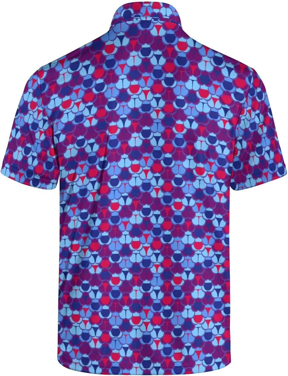 Men's Funny Golf Shirts Hawaiian Polo Shirts 80S Flashes Polo Shirts Funny Hawaiian Beach Summer Golf Polo Shirts