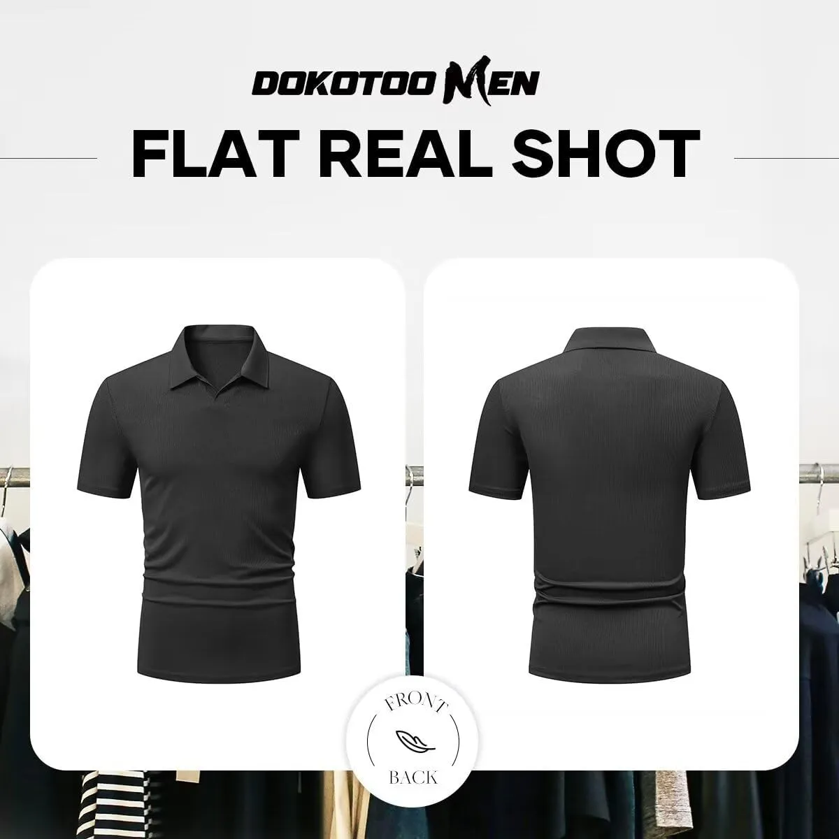 Mens Polo Shirts Short Sleeve V Neck Summer Polo T Shirts Casual Slim Fit Ribbed Textured Golf Shirts