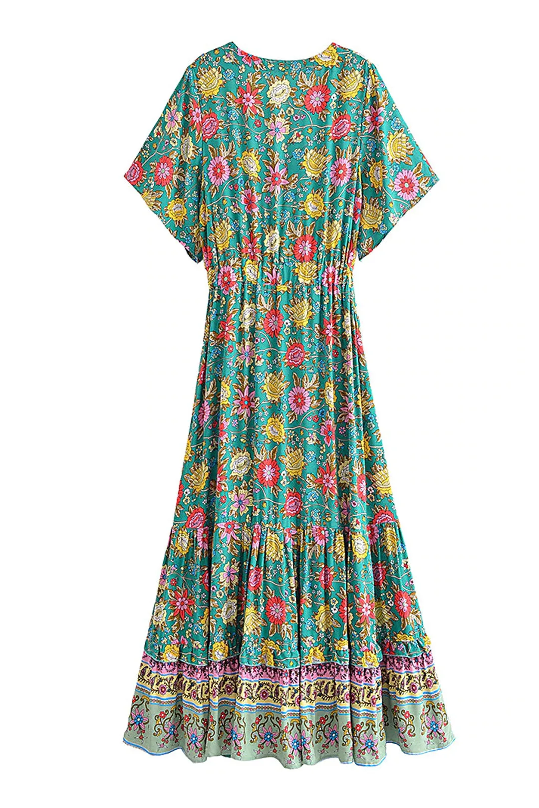 Midi Dress, Boho Dress, Sundress, Green Arabian Jasmine
