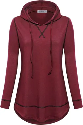 MOQIVGI Womens Long Sleeve Lightweight Activewear Casual Running Yoga Workout Hooded Tops
