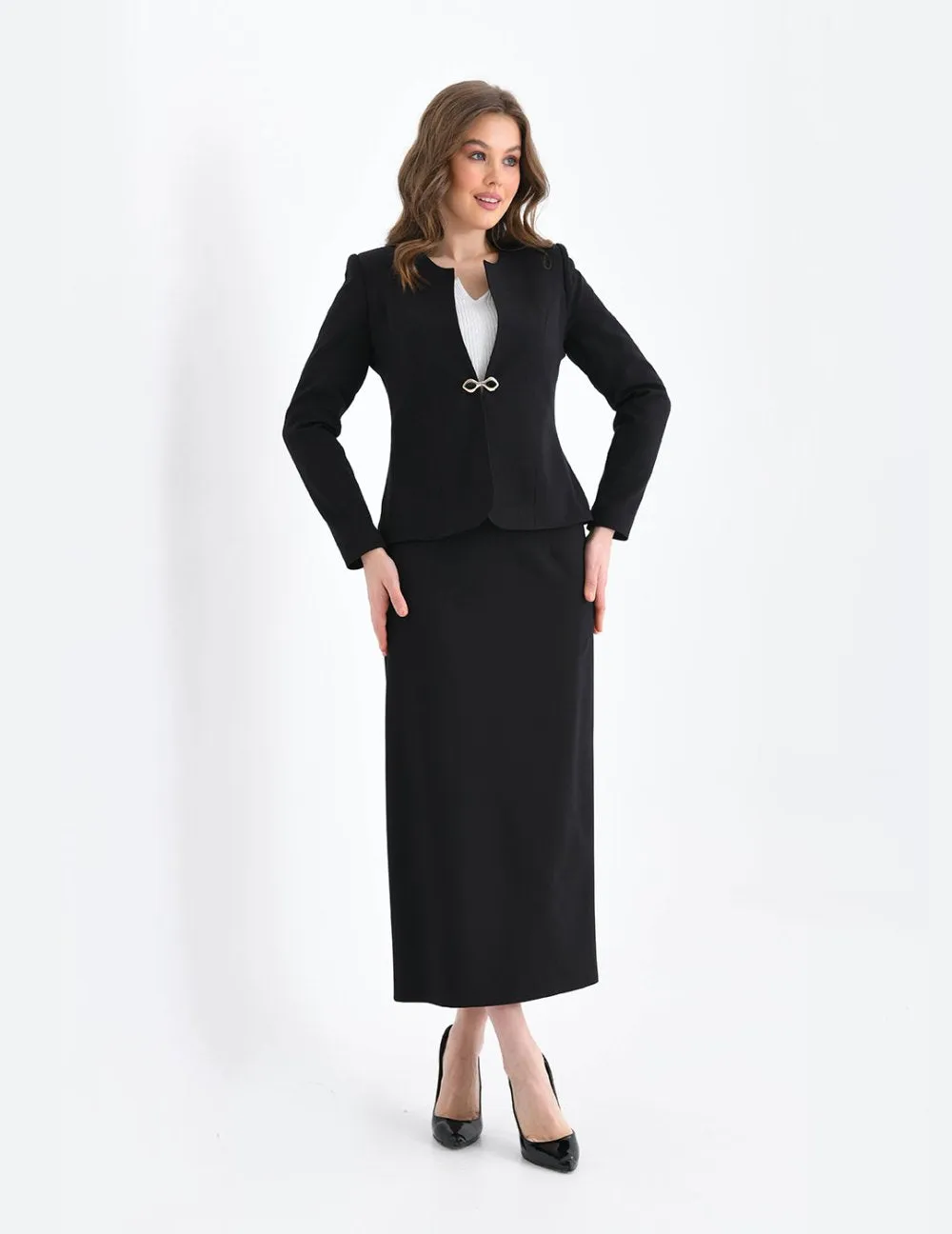 NDL Women Black Women's Suit with Pencil Skirt - College Station