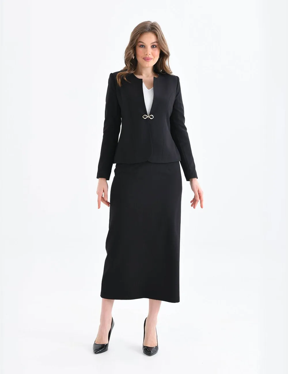 NDL Women Black Women's Suit with Pencil Skirt - College Station