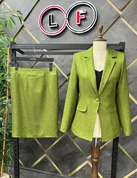 NDL Women Skirted Coat Women's Suit Pistachio Green - Cambridge