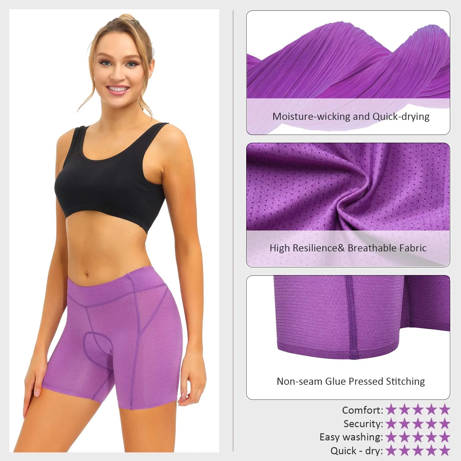 Padded Bike Shorts Women Cycling Underwear Bicycle Biking Biker Short with 4D Padding Super Lightweight Breathable