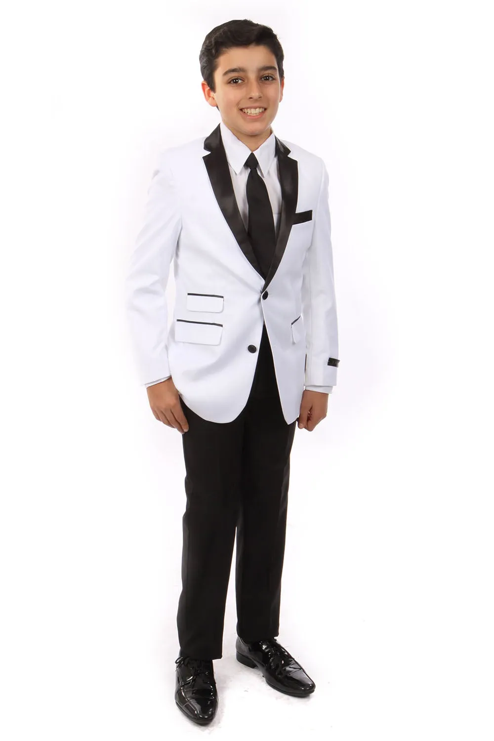 "Jason" Tazio Kids White 4-Piece Tuxedo