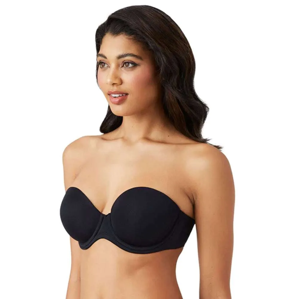 Red Carpet Padded Wired Half Cup Low Coverage Strapless Bra - Black