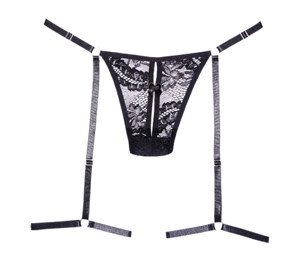 Say It With Garters Crotchless Panty