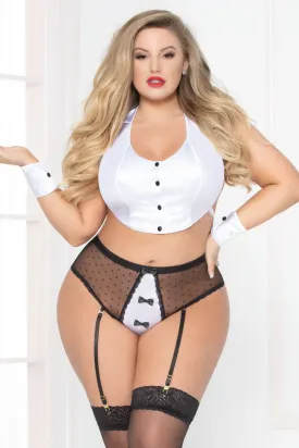 Shaken Not Stirred Tuxedo Set -Black&White (Plus Size)