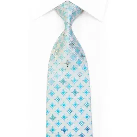 Silver Interlocking Circles On Pale Blue With Blue Sparkles