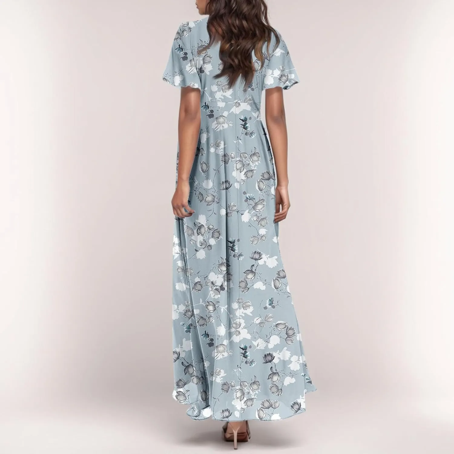 Summer Dresses for Women 2025 Flowy Floral Maxi Dress Elegant Empire Waist Beach Dresses