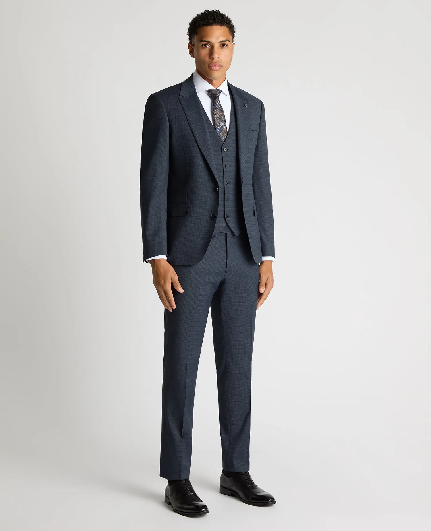 Tapered Fit Checked Stretch Suit